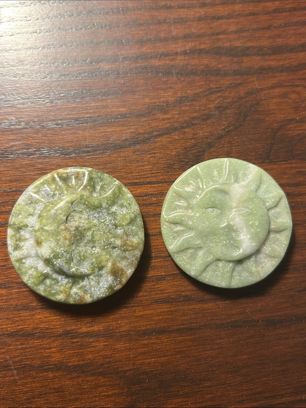 Green Stone Sun & Moon Decorative Coasters - Brand